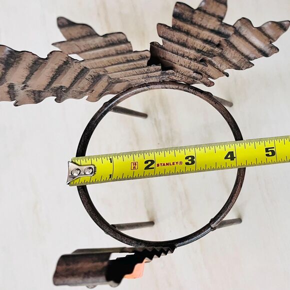 Rustic Metal Turkey Candle Holder Handcrafted Primitive 8.5” Centerpiece Stand - Picture 4 of 4